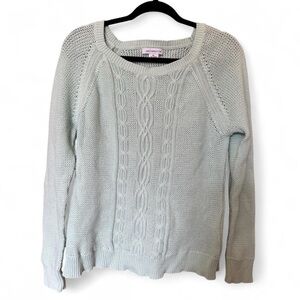 Liz Claiborne Cable Knit Sweater – Women’s Medium – Soft Sage Green Cotton